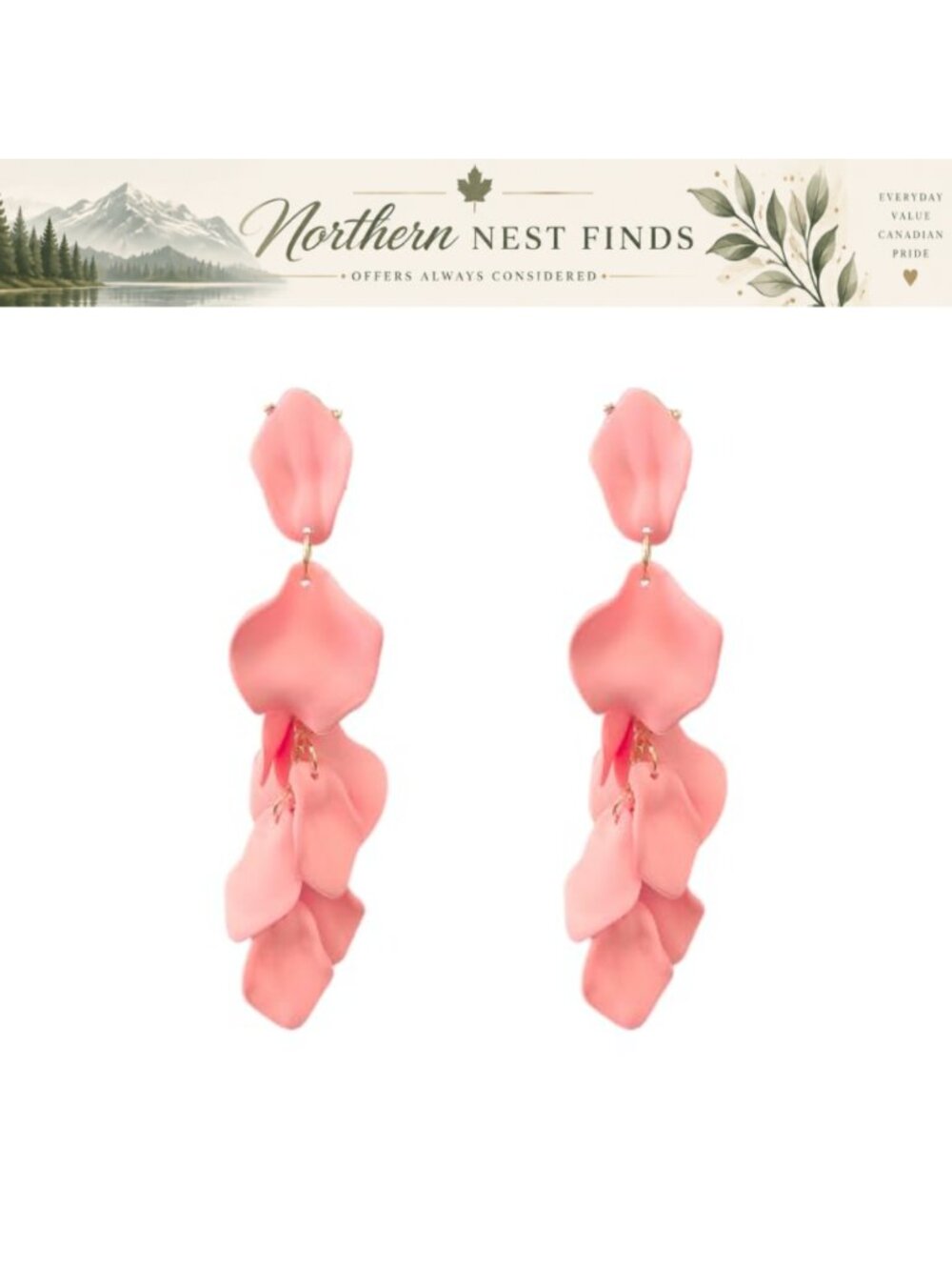 Acrylic Rose Petal Dangle Earrings Drop Statement Floral Tassel Women Jewelry